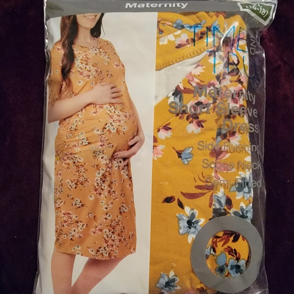Floral Maternity Side Ruched Dress | Time and Tru